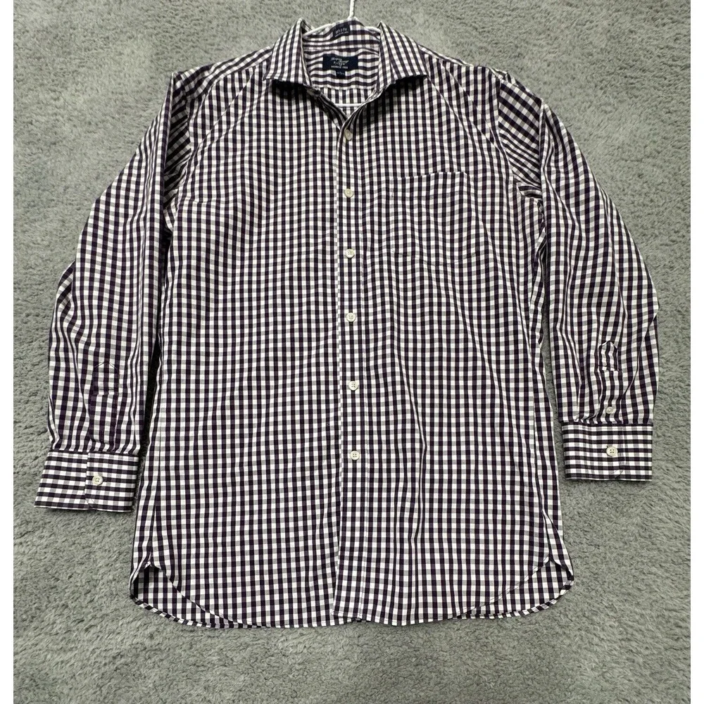 J Crew Shirt Mens‎ Large CHECK Long Sleeve Button Up 80s 2 Ply Thompson
